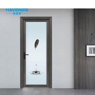 China Toilet glass titanium-magnesium alloy door tempered glass kitchen sound insulation bathroom door universal open door for sale