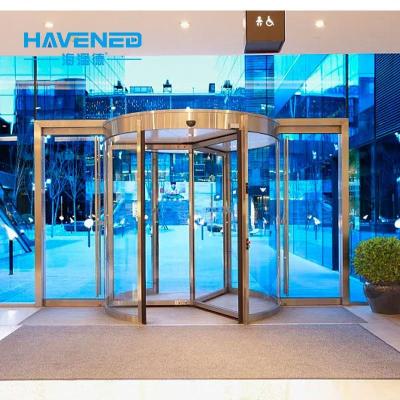 China Heat Insulation Three Wing Automatic Revolving Door Commercial Building Glass Revolving Door for sale