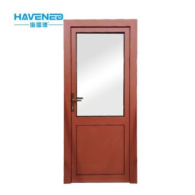 China Waterproof Laminated Design Side Hinge Pivot Hinge Aluminum Clad Casement Door Wooden Casement Door for sale