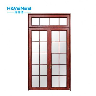 China Waterproof Ready To Ship Latest Design Aluminum Clad Wood Swing Door Interior Door Glass Door for sale