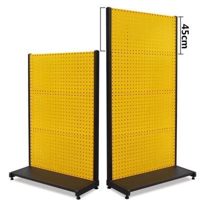 China Warehouse Storage System Floor Standing Pegboard Shelf Tool Hardware Display for sale