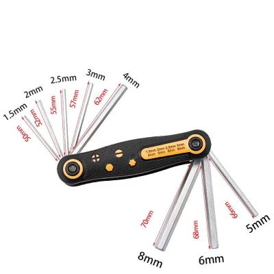 China Comfortable Handle Hex Key 8 In 1 Hex Times Allen Key Hex Wrench Spanner for sale