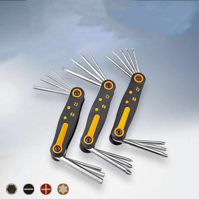 China Comfortable Handle Multi Function 8 In 1 Repair Tool Folding Small Portable Screwdriver Set for sale