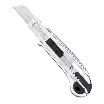 China Hot Selling Stainless Steel Cheap Steel Material 18CM Instant Blade Plastic Cutting Utility Knife D06 for sale