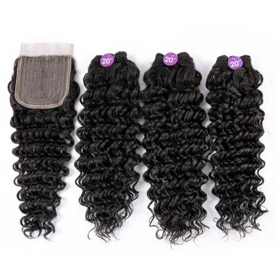 China Jerry Curl Wholesale Cheap Bundle 20 Inch Synthetic Hair Mix Hair Extension Hair Bundles With Closure Set for sale