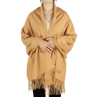 China Lady Warm Long Pure Color Soft Smooth Shawl Fashion Feeling Solid Color Cashmere Scarf Custom Made for sale