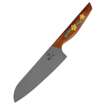 China Viable Hot Selling High Level Stainless Steel Blade Chef Knife Kitchen Cooking Knife Santoku Knife With Wood Handle for sale