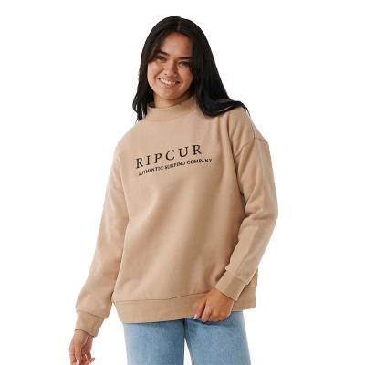 China Anti-pilling Women sweatshirts custom logo ribbed crewneck sweatshirt embroidered sweatshirt custom for women for sale