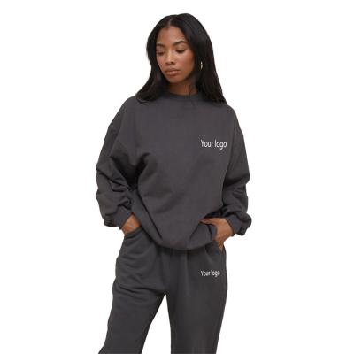 China Anti-pilling Custom Embroidered Logo Women Tracksuits Workout Jogger Sets For Women Women Sweatshirt Set for sale