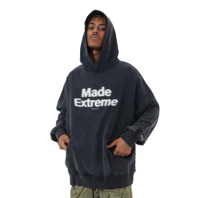 China Other Acid wash heavy weight french terry inside screen print hoodies oversized pullover unisex hoodies manufacturers custom for sale