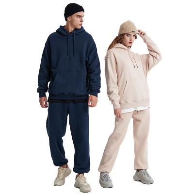 China New street fashion 360gsm breathable fleece hoodie white hoodies unisex sweatpants and hoodie set for sale