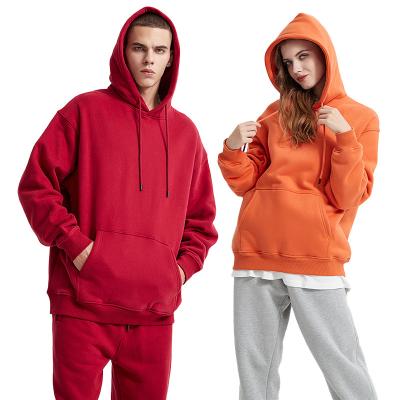 China Breathable 360gsm autumn and winter new street fashion polar fleece thick hoodies unisex solid color pullover men's hoodies sweatshirts for sale