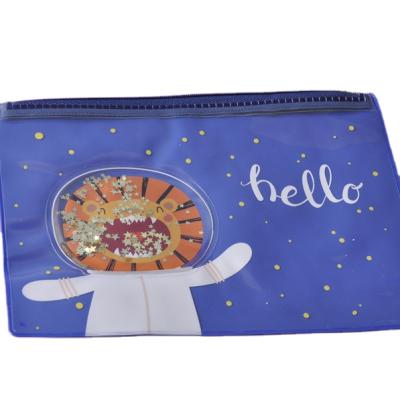 China Portable Rectangle Makeup Pouch With Zipper Space Astronaut Lion Character PVC Pen Pouch For Cute Girls For Boys for sale