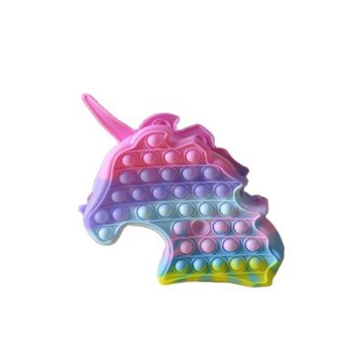 China 100% CHILDREN GIFT CUTE RAINBOW COLOR UNICORN POP computer services eco-friendly UP BUBBLE WAGGLER PERSON SILICONE POCKET PURSE for sale