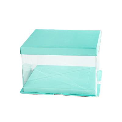 China Eco-Friendly Recycled Materials Cake Box Cake Packaging Transparent Plastic Box Customize Cake Box Packaging With Logo for sale