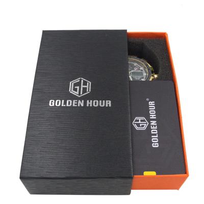 China Recyclable Fashionable Style Colorful Printed Watch Box Recycled Material Exquisite Square Watch Box for sale