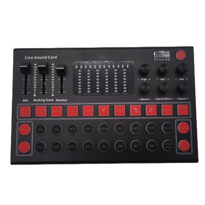 China Portable External Youtube Sound Card Mixer Live Broadcast Studio Singing Noise Reduction Computer Recording Sound Card for sale