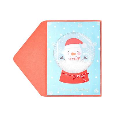 China North American Snowman Luxury Foil Christmas Cards, Custom Printing Handmade Greeting Cards With Envelope for sale