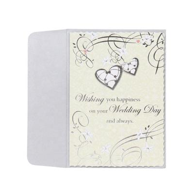 China 3D North American Handmade High Quality Shiny Silver Foil,Heart Wedding Invitation Cards for sale