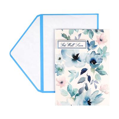 China North American Wholesale Custom Handmade Glitter Flower Sympathy Cards With Envelopes for sale