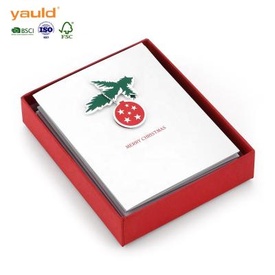 China North American Custom Printing Happy Holidays Cards , Handmade Boxed 3D Christmas Ball Cards for sale