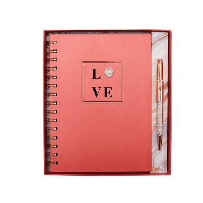 China Luxury Gift 2020 New Design Gold Foil Love Notebook and Pen Set, Custom Printing Stationery Gift Set for sale