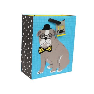 China New Design Safety Glossy Kraft Paper Shopping Bags, Fashion Cute Dogs Gift Bags for sale