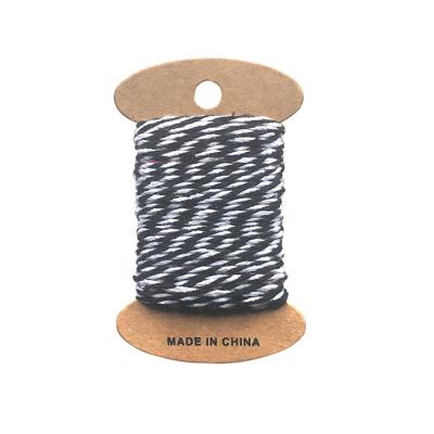 China Black And White Gift Wrapping Twine Black And White , Twist Cotton Rope Crafts Gift Twist Twine For Gift Wrapping for sale