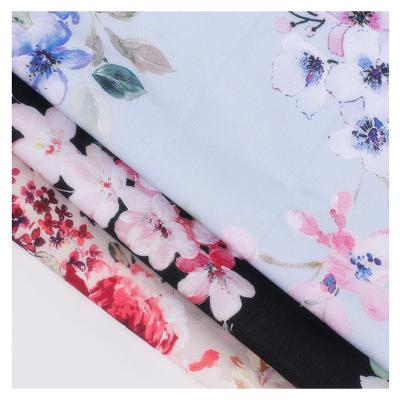 China Flower Printing 4 Way Stretch 95% Polyester 5% Elastane Fabric Sustainable Lycra Print Fabric For Dress Woman for sale