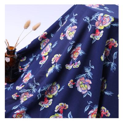 China Plain soft floral challis woven 30s viscose viscose 100 viscous viscous printing fabrics for dress for sale