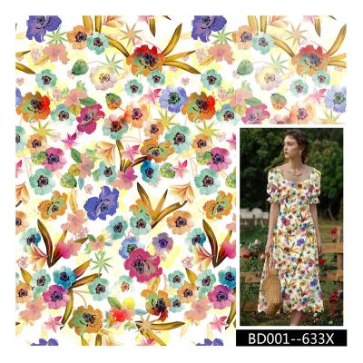 China 100 Viscose Rayon Print Breathable Wholesale Custom Digital Print Woven Spun Fabric for sale