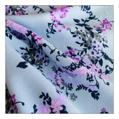 China Small Organic Floral Designs 30s 140gsm Custom Printed 100% Viscous Rayon Twill Woven Fabric for sale