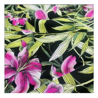 China Heavyweight 140gsm 100% organic reactive printed viscous rayon twill woven fabric for women skirts for sale