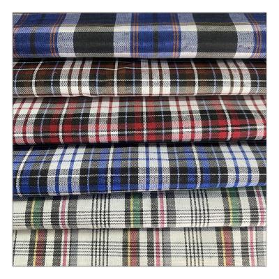 China Super cheap stocklot Hanlin textile supply tc woven 90-100gsm yarn dyed linen fabric for check shirts for sale