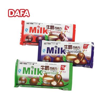 China Sticker of chocolate snacks and chocolate products milk chocolate ball for sale