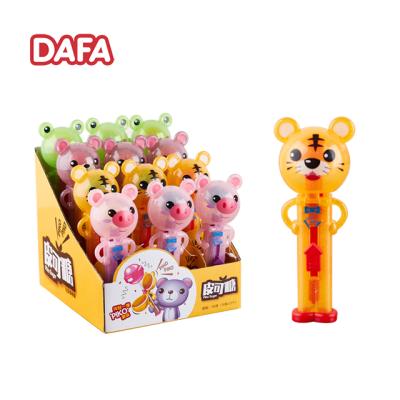 China Glucose 2021 hot plastic robot candy holder lollipop candy cartoon animal toys for wholesale for sale