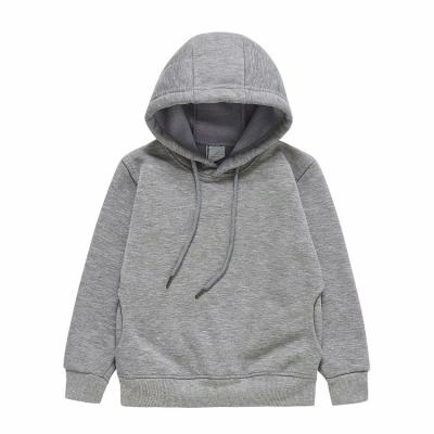 China Custom Printing Winter Embroidery Hoodie Fashion Solid Color Pullover Sweatshirts Kids Fleece Anti-shrink Thick Hoodies for sale