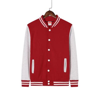 China High Quality Viable Plain Crewneck Fleece College Football Jacket Logo Patch Baseball Designer Jackets Custom Made For Men for sale