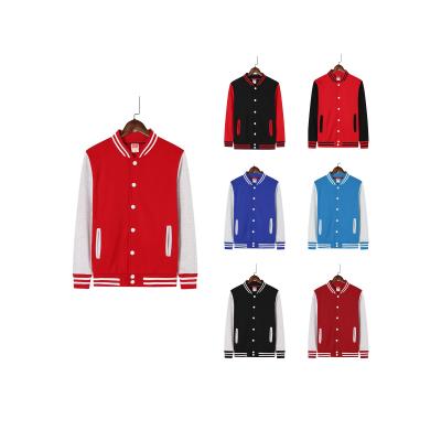 China Viable Wholesale Oversized Red Blue Red Custom Logo Fleece Varsity Jacket Men Winter Plain White Baseball Jacket for sale