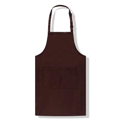 China Custom Logo Plain Blank Apron Kitchen Cooking Cleaning Painting Bartender Chef BBQ Coffee Shop Waiter Cotton Cleaning Apron With Pocket for sale