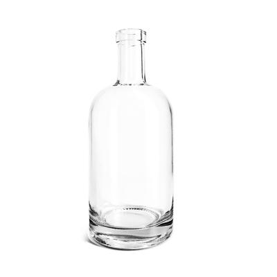 China Beverage Around Flint Spirit Bottle 100ml 200ml 375ml 500ml 750ml Empty Whiskey Brandy Rum Gin Glass Bottle for Liquor for sale