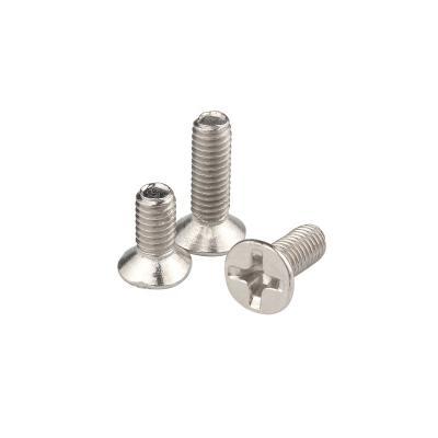 China Durable Durable Silver Nickel Plated Flat Head Small Flat End Phillips M3 Machine Screw for sale