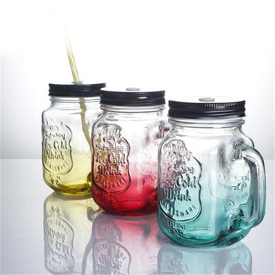 China Chinese Supplier Stocked Custom Decorative Wide Mouth Mason Jar With Lid And Straw for sale