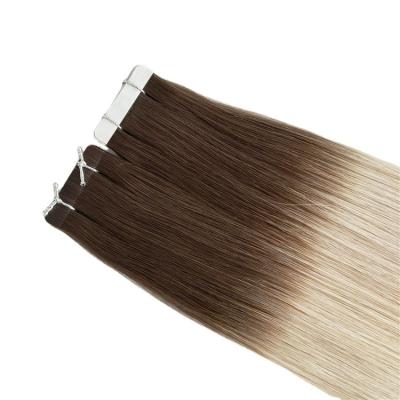 China No Remy Cutilce Blonde Balayage Ombre Double Chemical Russian Grade Pulled Tape In Hair Extension for sale