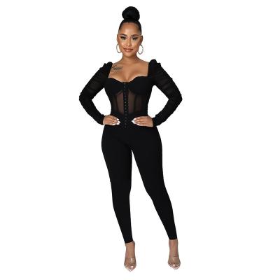 China New Product QUICK-DRY Border Women's Autumn Foreign Trade Mesh Sexy Tight-fitting Overalls Women for sale