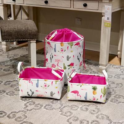 China Decorative Handles Fabric Folding Storage Basket Storage Basket Desktop Basket As Seen On TV for sale