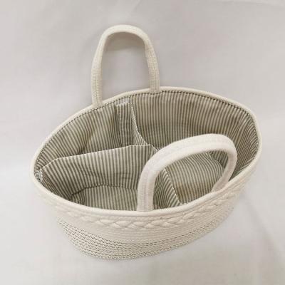 China New Handmade Classic/Postmodern Cotton Rope Baby Nappy Diaper Laundry Gift Basket Cotton Rope Basket Storage Basket for sale