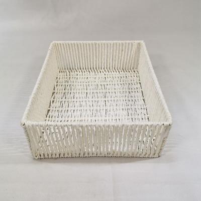 China New Square Woven Paper Laundry Paper Rope Basket Rope Basket Classic/Postmodern Decorative Storage Paper Baskets for sale