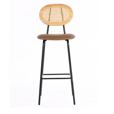 China Modern Italian Design Used Bar Stools Bar Table Chairs Commercial Rattan Upholstered Chair High Post Kitchen Chair for sale