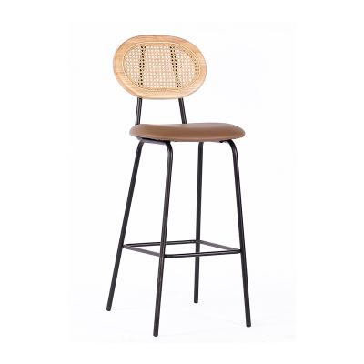 China Modern bar stools bar table chairs bar stool rattan upholstered chair high post kitchen chair for sale